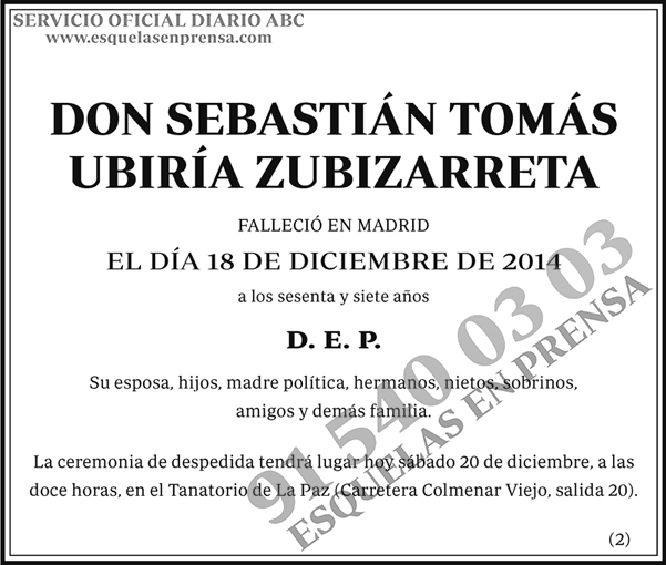 Sebastián Tomás Ubiría Zubizarreta